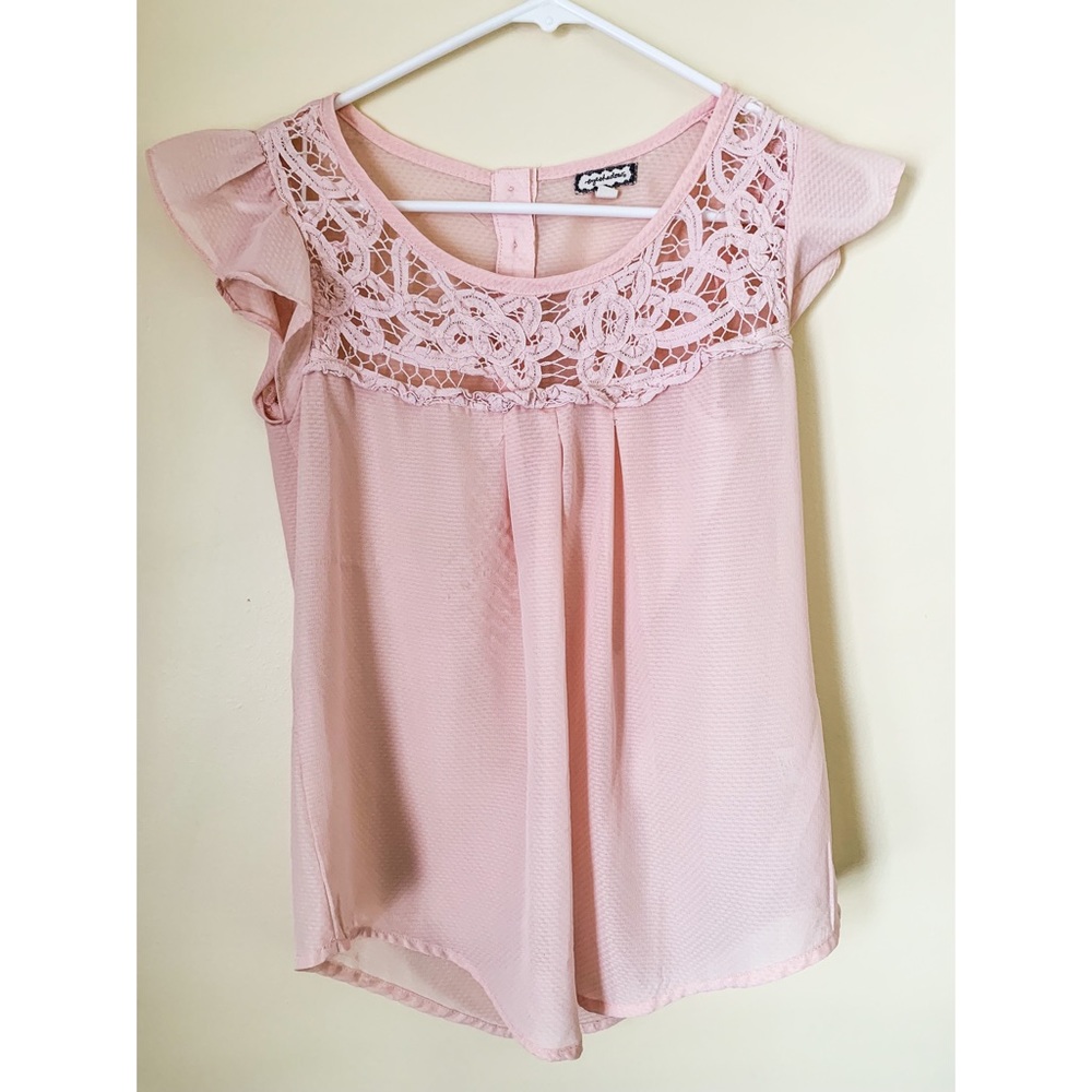 Pink sheer top